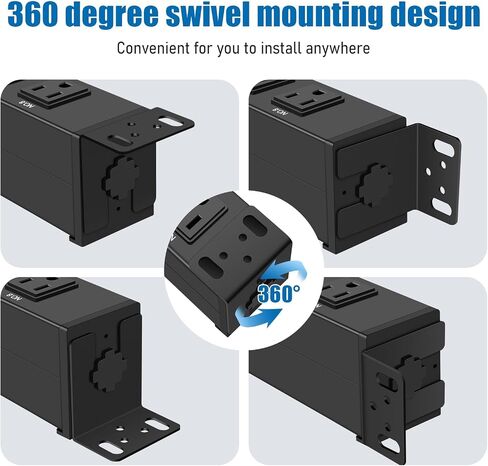 HHSOET 8 Outlet PDU Power Strip, 1U Rack Surge Protection, 6FT, Black, 1 in Saudi Arabia