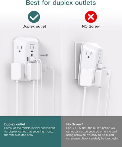 Addtam Surge Protector، 6 موسع منافذ مع ضوء ليلي و4 منافذ USB in Kuwait