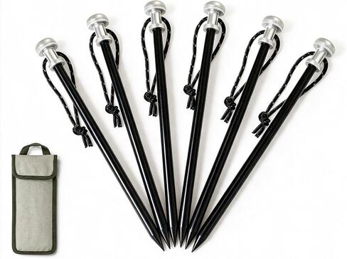 Hollow Aluminum Tent Stakes 7075 Ultra Light Strong Sleek 6Pack in Saudi Arabia
