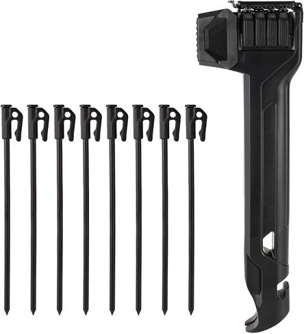 BOXOB 8pcs Tent Stakes with Hammer, Camping Tent Hammer and Peg Set in Saudi Arabia