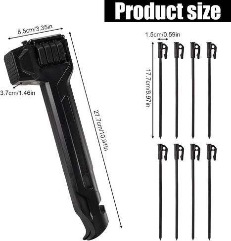 BOXOB 8pcs Tent Stakes with Hammer, Camping Tent Hammer and Peg Set in Saudi Arabia