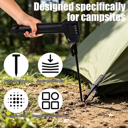 BOXOB 8pcs Tent Stakes with Hammer, Camping Tent Hammer and Peg Set in Saudi Arabia