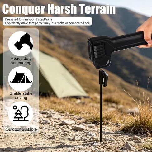 BOXOB 8pcs Tent Stakes with Hammer, Camping Tent Hammer and Peg Set in Saudi Arabia
