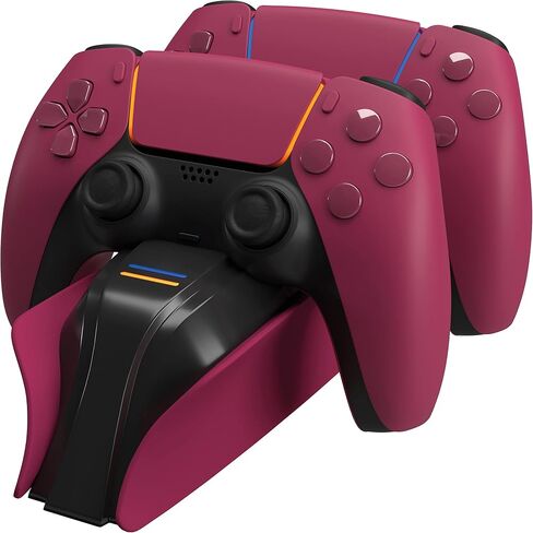 Snakebyte Twin Charge Dual Charger for PlayStation 5 - Charging Station for DualSense Controllers – Fast Charger for 2 PS5 Wireless Controllers - Type-C Cable, LED Charge Status Display in Saudi Arabia