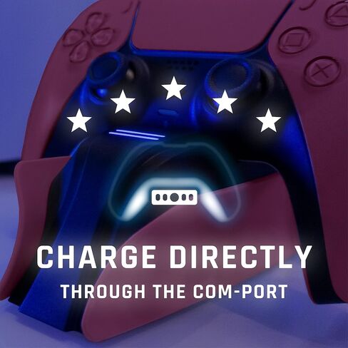 Snakebyte Twin Charge Dual Charger for PlayStation 5 - Charging Station for DualSense Controllers – Fast Charger for 2 PS5 Wireless Controllers - Type-C Cable, LED Charge Status Display in Saudi Arabia