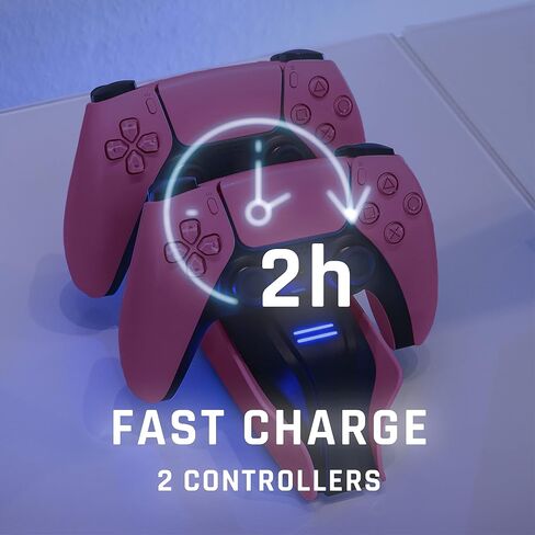 Snakebyte Twin Charge Dual Charger for PlayStation 5 - Charging Station for DualSense Controllers – Fast Charger for 2 PS5 Wireless Controllers - Type-C Cable, LED Charge Status Display in Saudi Arabia