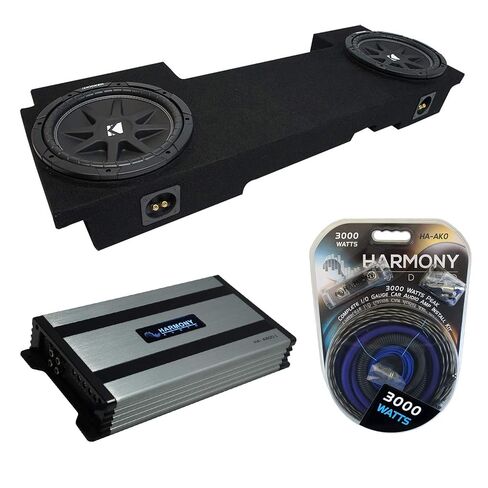 Kicker C10 Dual 10" Sub Box HA-A800.1 Amp Fits 2002-2013 Silverado HD Crew in Saudi Arabia
