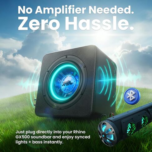 LED 8" Subwoofer Deep Bass System, High Level Inputs, Heavy-Duty Enclosure, Rugged Weather-Resistant Design - Includes Wiring Kit, Mounting Hardware and Quick Start Guide, w/Aux Cable in Saudi Arabia