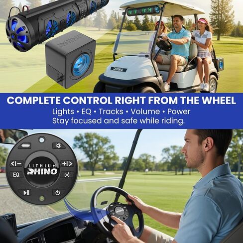 LED 8" Subwoofer Deep Bass System, High Level Inputs, Heavy-Duty Enclosure, Rugged Weather-Resistant Design - Includes Wiring Kit, Mounting Hardware and Quick Start Guide, w/Aux Cable in Saudi Arabia