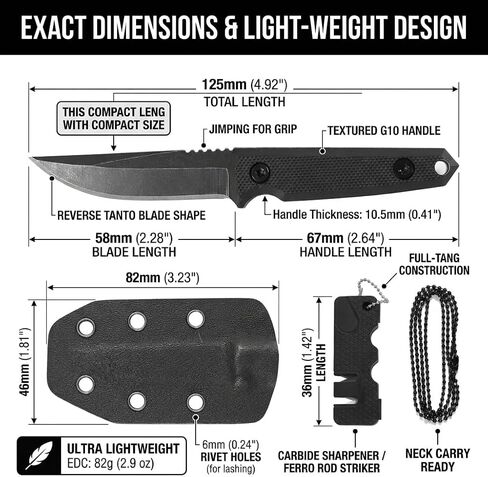 KOFERY Minimalist Fixed Blade Neck Knife for EDC, Camping & Hiking in Saudi Arabia
