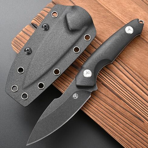FF110 Fixed Blade Knife, K110 Black Stonewashed Steel G10 Handle Full Tang Knife with Kydex Sheath for Outdoor Camping Hunting Working (Black) in Saudi Arabia