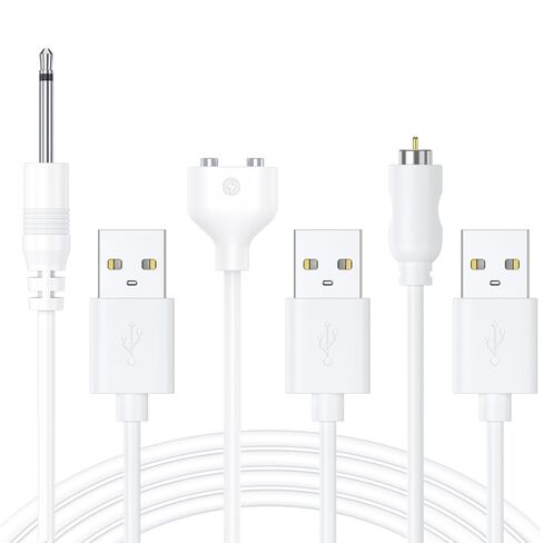 مجموعة كابلات شحن Vanjua المكونة من 3 قطع بتيار مستمر - شاحن مدلك 2.5 ملم + كابل USB مغناطيسي 6 ملم + شاحن دبوس نقطة واحدة سلك شحن سريع لفرشاة الأسنان الكهربائية القابلة لإعادة الشحن ومنظف الوجه in Saudi Arabia