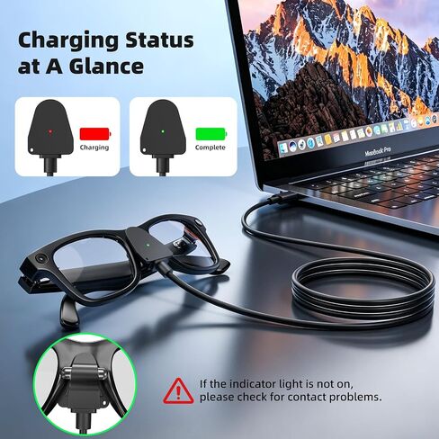 USB C Charging Cable + C to A Adapter for RayBan Meta & Oakley HSTN Glasses in Saudi Arabia
