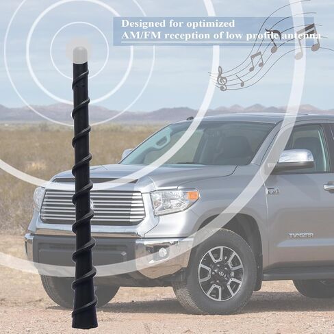 Short Antenna Compatible for Toyota Tundra Accessories 2000-2026, 7" Flexible Rubber Pickup Truck Radio Antenna Replacement, for Optimized AM FM Signal Reception in Saudi Arabia