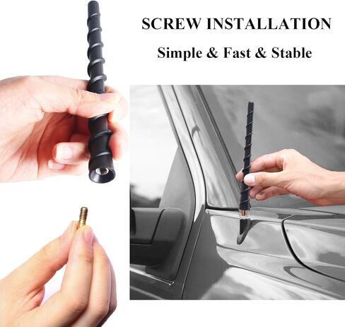 Short Antenna Compatible for Toyota Tundra Accessories 2000-2026, 7" Flexible Rubber Pickup Truck Radio Antenna Replacement, for Optimized AM FM Signal Reception in Saudi Arabia