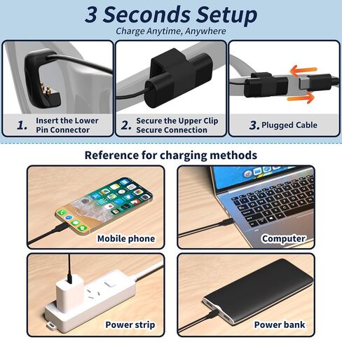 Type c Charging Cable Compatible with RayBan Meta smart Glasses Accessories, USB Connect Charging Wire Plug for gen 1&2 -Wayfarer, Headliner,Skyler and Oakley Meta HSTN in Saudi Arabia