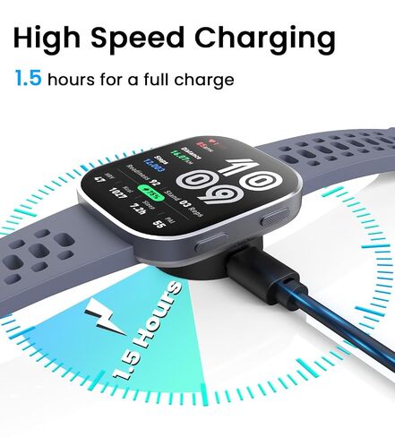 USB Charger Cable Compatible with Amazfit Bip 6/Active 2 Charger Replacement Magnetic Smart Watch Charging Cable Cord for Amazfit Accessories-3.3Ft in Saudi Arabia