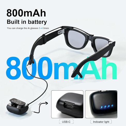 شاحن محمول يمكن ارتداؤه لـ Ray-Ban Meta Gen 1 & Gen 2، Wayfarer، Skyler، Headliner، Oakley Meta HSTN، بنك طاقة ممتد للشحن السريع لملحقات نظارات Meta، ما يصل إلى 3.8 شحنات كاملة in Saudi Arabia