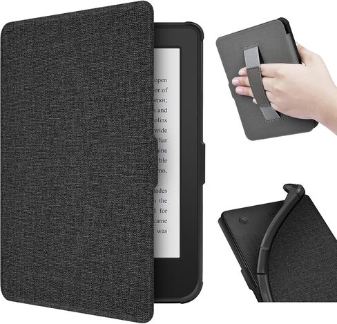 Case for 6" Kobo Clara 2E 2022 Released/Clara Colour/Clara BW (2024), Lightweight PU Leather Cover with Hand Strap, Auto Wake/Sleep for Kobo Clara 2E 6inch-Black in Saudi Arabia