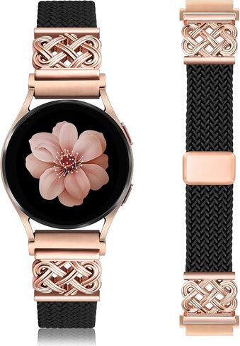 Braided Magnetic Band Compatible with Samsung Galaxy Watch 7 6 5 4 FE 40mm 44mm/6 4 Classic/5 Pro/3 41mm/Active 2 Women Men, 20mm Celtic Metal Stretchy Elastic Dressy Strap, No for Ultra 8 in Saudi Arabia