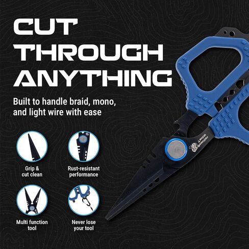 Reaction Tackle 7 Piece Fishing Tool Kit, Fillet Knife and Sharpener, Fishing Pliers, Braid Scissors, Floating Lip Gripper, Hook Remover and Lanyard, Stainless Steel for Saltwater and Freshwater in Saudi Arabia