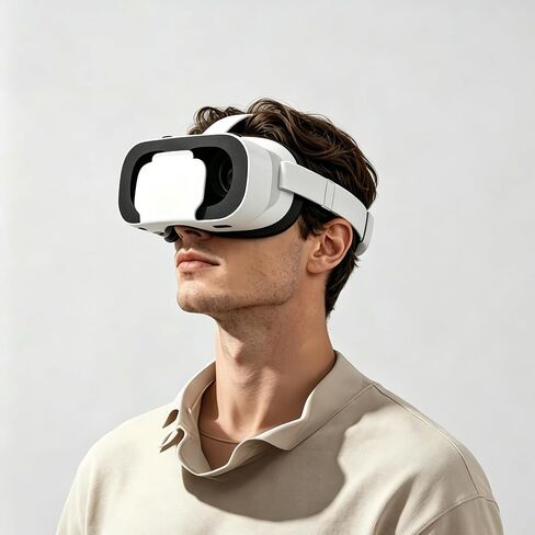 VR Headset for iPhone & Android Phone,3D Virtual Reality Glasses–HD Wide Angle Lens,Adjustable Pupil & Object Distance,Compatible with 4.7-7.2 Inch Smartphones for Movies & Games in Saudi Arabia