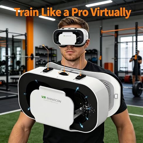 VR Headset for iPhone & Android Phone,3D Virtual Reality Glasses–HD Wide Angle Lens,Adjustable Pupil & Object Distance,Compatible with 4.7-7.2 Inch Smartphones for Movies & Games in Saudi Arabia