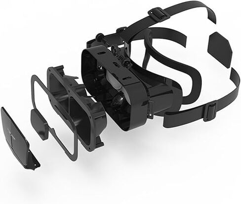 VR Headset for iPhone & Android Phone,3D Virtual Reality Glasses–HD Wide Angle Lens,Adjustable Pupil & Object Distance,Compatible with 4.7-7.2 Inch Smartphones for Movies & Games in Saudi Arabia