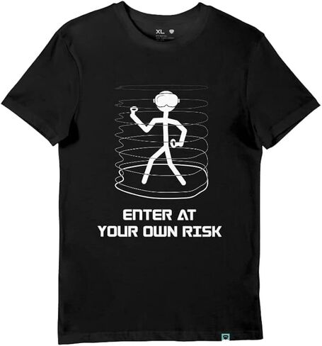 Rebuff Reality Enter at Your Own Risk VR Gaming Shirt – Graphic Tee, VR Merch, Gaming Apparel, Virtual Reality Accessories in Saudi Arabia