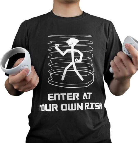 Rebuff Reality Enter at Your Own Risk VR Gaming Shirt – Graphic Tee, VR Merch, Gaming Apparel, Virtual Reality Accessories in Saudi Arabia