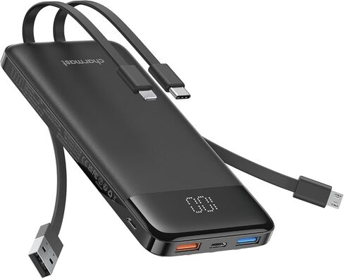 charmast Portable Charger Built-in Cables, 10000mAh Slim Power Bank Pocket in Saudi Arabia