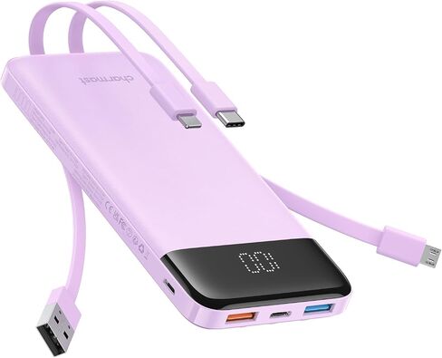 charmast Portable Charger Built-in Cables, 10000mAh Slim Power Bank Pocket in Saudi Arabia