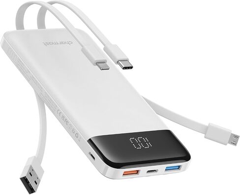 charmast Portable Charger Built-in Cables, 10000mAh Slim Power Bank Pocket in Saudi Arabia