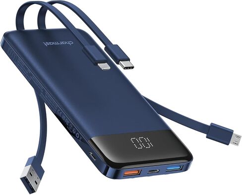 charmast Portable Charger Built-in Cables, 10000mAh Slim Power Bank Pocket in Saudi Arabia