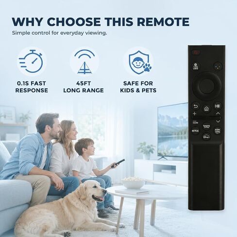 Replacement for Samsung TV Remote, Universal for All 2019-2026 Samsung Remote Control for Smart TVs. 2-Year Full Warranty. in Saudi Arabia