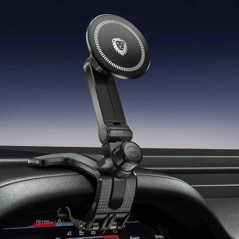 JunDa Universal 360-Degree Rotating Car Phone Holder, Multifunctional Dashboard Phone Mount with Clip for All Smartphones, Secure Flexible Grip for Car Dash & Rearview Mirror in Saudi Arabia