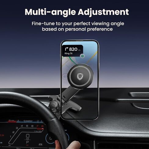 JunDa Universal 360-Degree Rotating Car Phone Holder, Multifunctional Dashboard Phone Mount with Clip for All Smartphones, Secure Flexible Grip for Car Dash & Rearview Mirror in Saudi Arabia