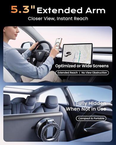 Magnetic Phone Holder for Car, 3-Axis Long Arm Mount for Tesla Model Y/3 in Saudi Arabia