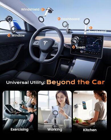 Magnetic Phone Holder for Car, 3-Axis Long Arm Mount for Tesla Model Y/3 in Saudi Arabia