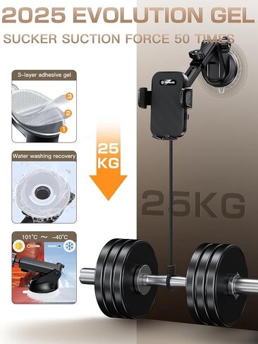 Topmake Car Phone Holder Mount,【2025 Upgrade】 3-in-1 Cell Phone Holder for Car, Dashboard Windshield, Suction Cup Hands-Free Car Phone Stand, Automobile Cradles Universal,Black in Saudi Arabia
