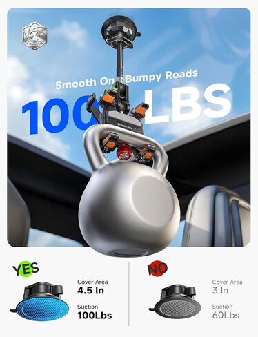 MAGIC JOHN Metal Car Phone Holder 360° Rotation Suction Mount Windshield in Saudi Arabia