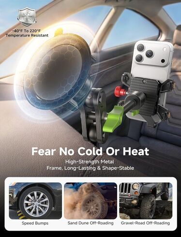 MAGIC JOHN Metal Car Phone Holder 360° Rotation Suction Mount Windshield in Saudi Arabia