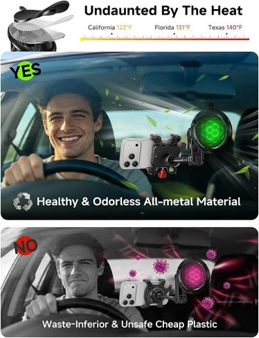 MAGIC JOHN Metal Car Phone Holder 360° Rotation Suction Mount Windshield in Saudi Arabia