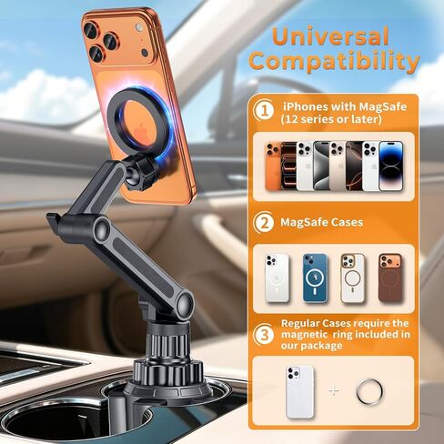 Phone Holders for Your Car, Universal Strong Magnetic Cup Car Phone Mount in Saudi Arabia