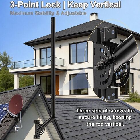 40" Antenna Mounting Pole, Wall Mount with Adjustable Pivot Base in Saudi Arabia