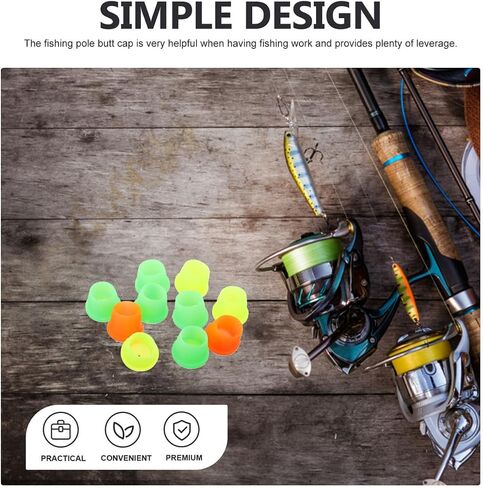 SUPVOX 10pcs Fishing Rod Caps Silicone Fishing Rod Butt Caps for Outdoor Random Color in Saudi Arabia