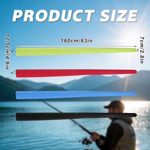 4 Pack Neoprene Fishing Rod Sleeves Fishing Rod Cover Protective Sock for Poles 6-8 ft for Puncture Resistant Sock for Casting, Trolling, Spinning in Saudi Arabia