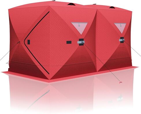 GarveeHome Pop Up Ice Fishing Tent, Insulated Hub Shelter for 6-8 Persons in Saudi Arabia