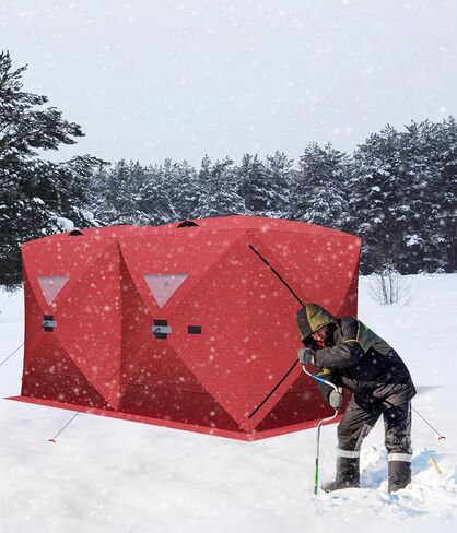 GarveeHome Pop Up Ice Fishing Tent, Insulated Hub Shelter for 6-8 Persons in Saudi Arabia