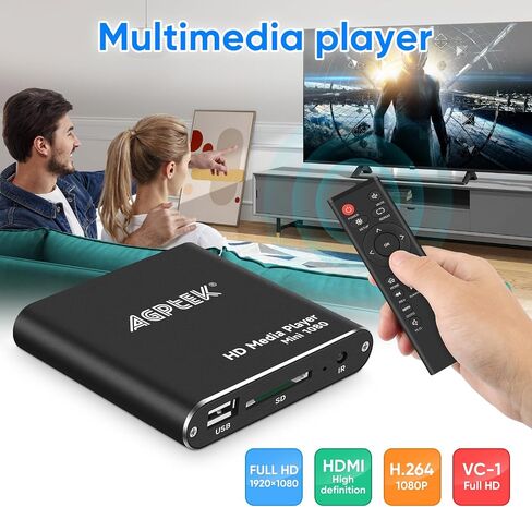 HDMI Media Player, Black Mini 1080p Full-HD Ultra HDMI Digital Media Player in Saudi Arabia